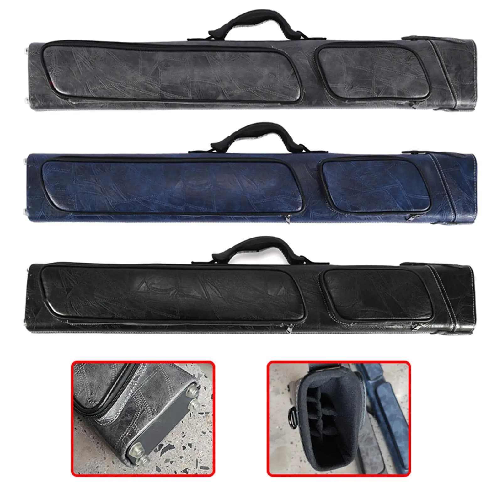 Custodia per stecche da biliardo Custodia per stecche da biliardo Custodia per stecche da 1/2 con tasca esterna Contenitore per organizer Protezione per stecche da biliardo