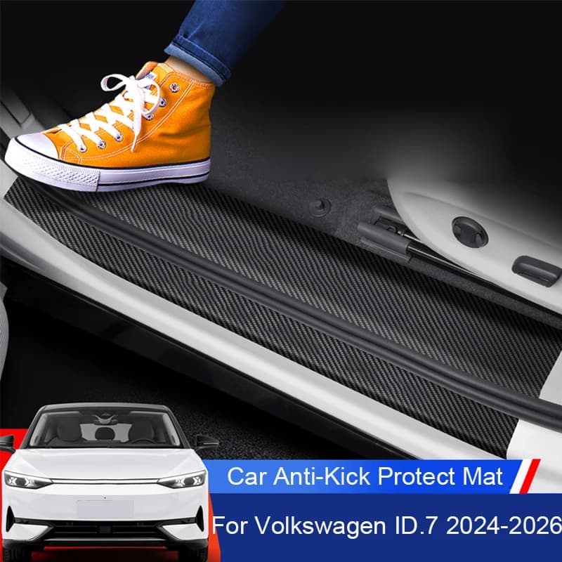 Auto Resistente Ai Graffi Porta Tronco Proteggere Davanzale Pad Per Volkswagen ID.7 2024-2026 In Pelle Anti-Calcio Zerbino Scratch Adesivo Accessorio