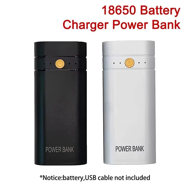 DIY Power Bank Box For Phone Electronic Charging Batteries 6000mAh 5V 2X 18650 Power Bank Case USB Type-C Battery Charger Case