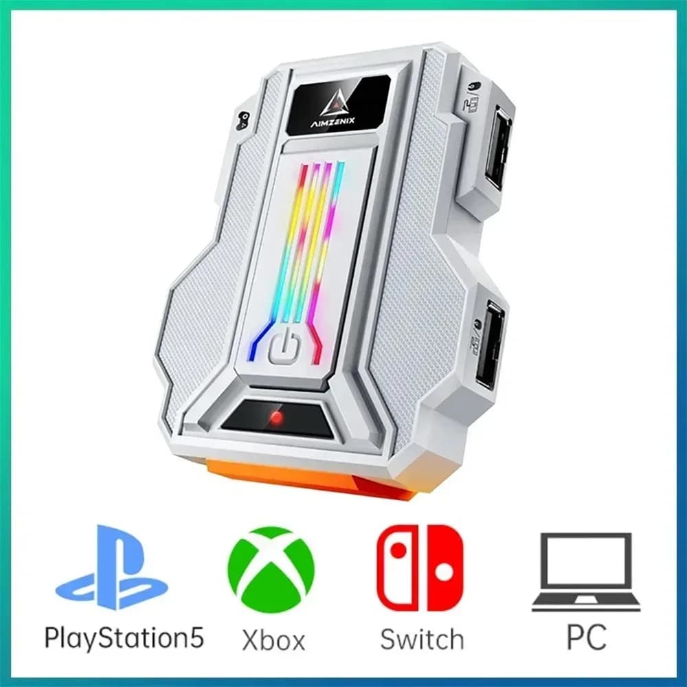 Adattatore di Gioco Aimzenix STRIKER PRO AX300 K&M per PS4, PS3, ONE, X360, XSS, XSX, N-Switch, Supporta Cuffie da 3,5mm, App
