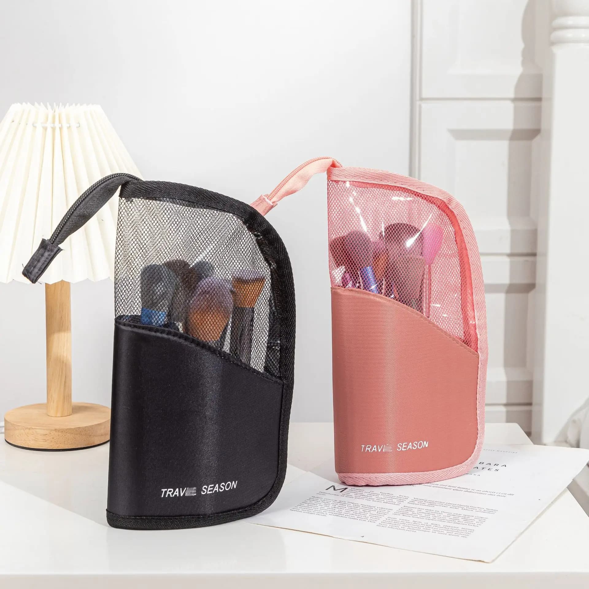 HOMEFISH 1 Pezzo Borsa Cosmetica Trasparente con Cerniera per Donna, Organizer da Viaggio per Pennelli da Trucco, Beauty Case