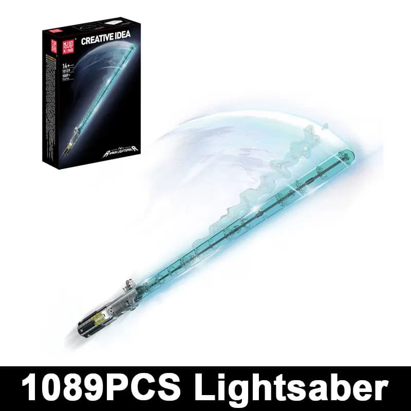 Mould King 10139 Kit di Costruzione Spada Laser LED da 1089 Pezzi con Supporto Espositivo, Oggetto di Scena da Collezione per Adulti e Adolescenti, Idea Regalo