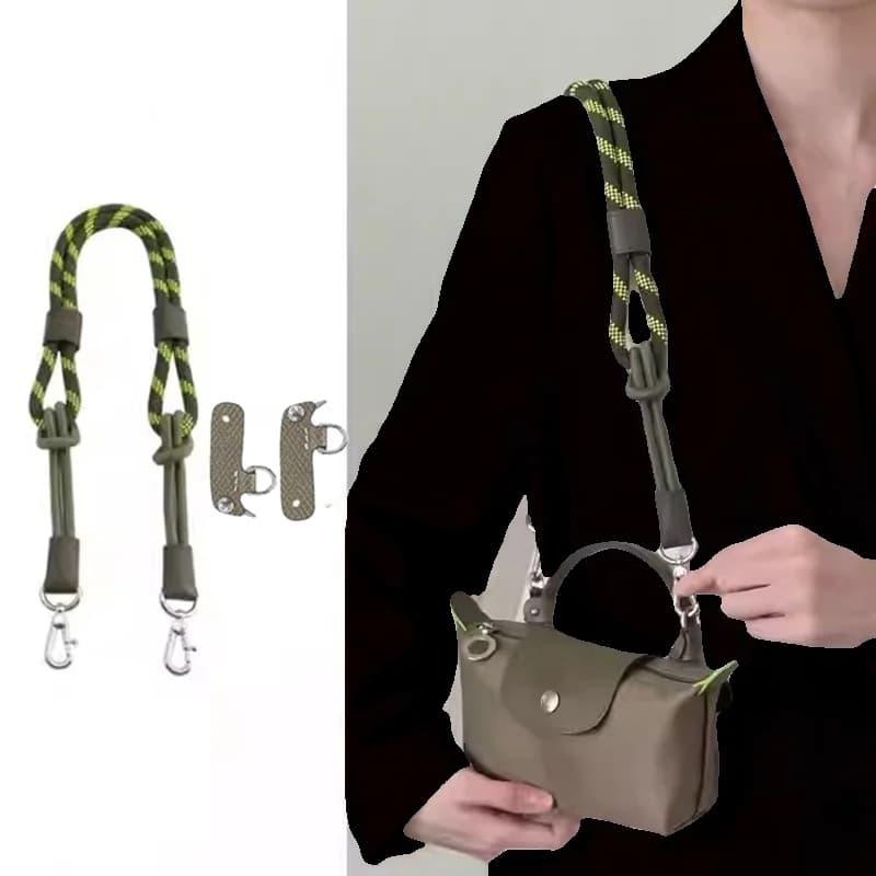 Mini bag shoulder strap Longchamp Modified shoulder strap Corda Free punch 78 cm Color contrasting shoulder strap accessories