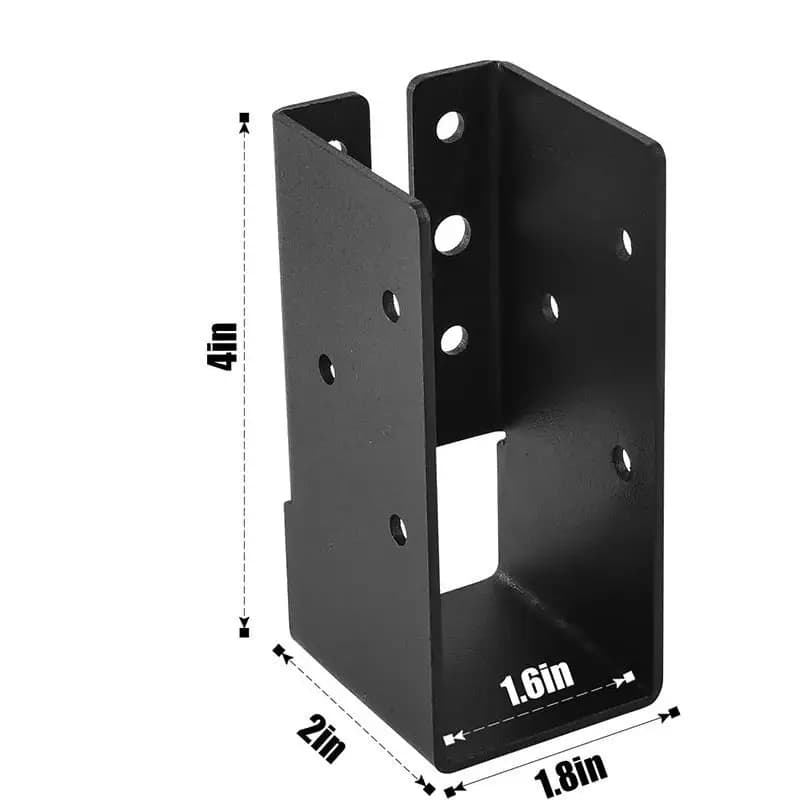 Di 2 Supporto per trave per lavorazione del legno per corrimano per pergola 2x4 Joist Hanger Ringhiera per ponte Connettori nascosti Set di staffe per carichi pesanti