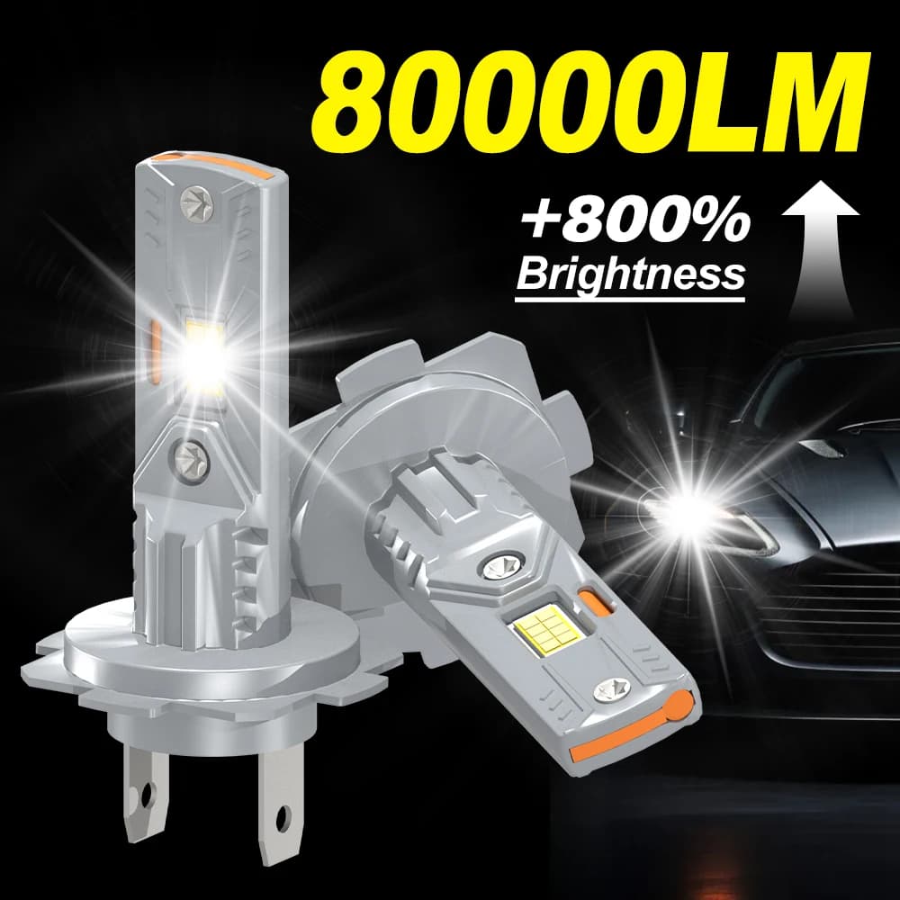 2PCS H1 H7 Lampadine per fari a LED H4 H11 HB3 HB4 9005 9006 H9 H8 Mini 80000LM 6000K CSP Fari per auto 300W Lampada a LED per automobili 12V