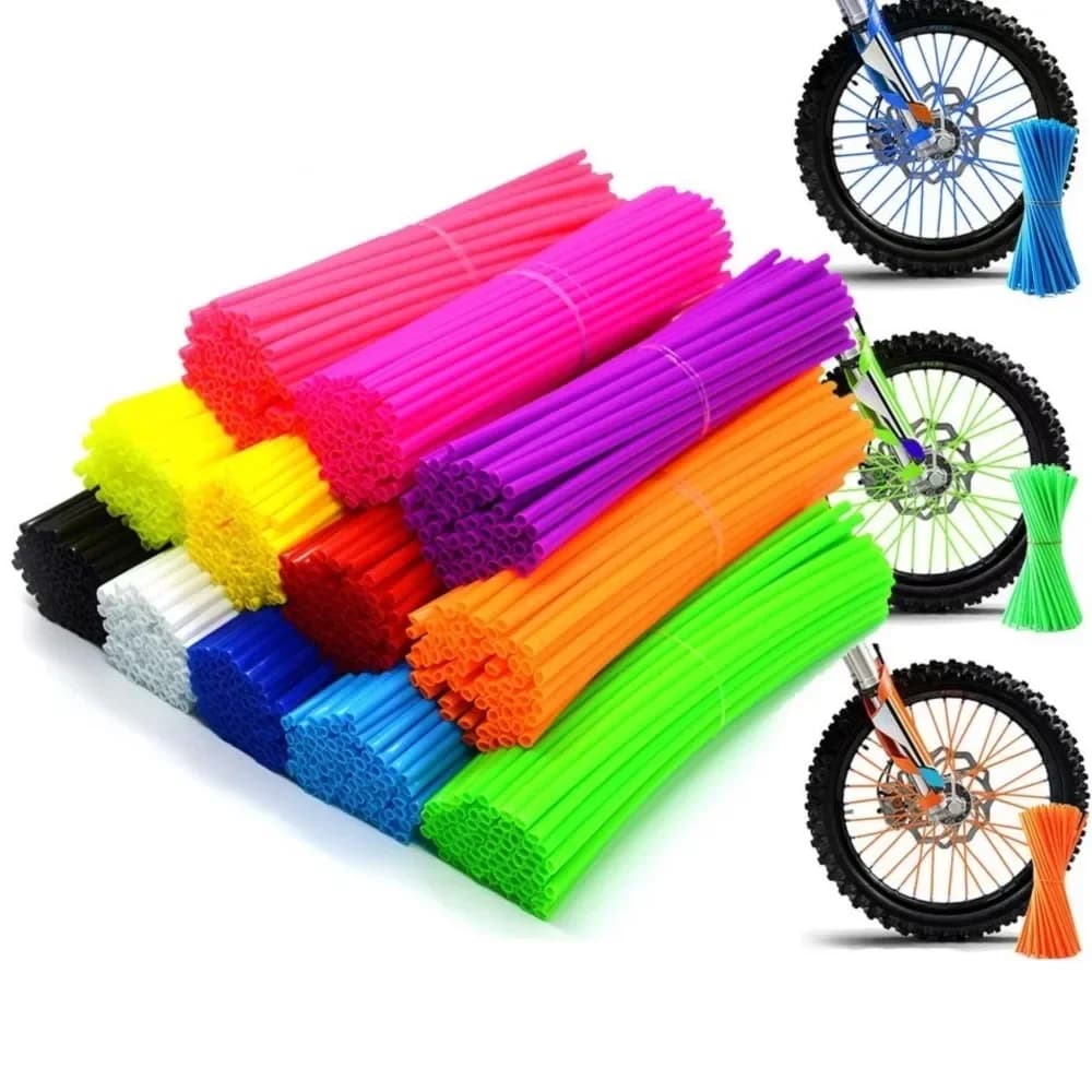 36 Pezzi Protezioni per Raggi Ruota Moto, Copriraggi, Rivestimenti per Cerchioni, Tubi per Motocross, Biciclette, Accessori Cool