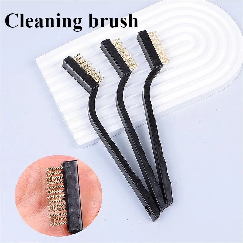 2 industrial brushes in copper wire and stainless steel for deep cleansing of dirt