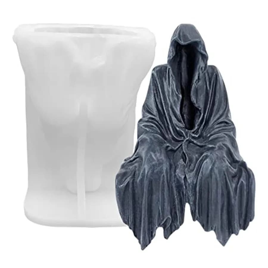 Ghost Candle Mold Halloween God of Death Resin Casting Silicone Mold for DIY Aromatherapy Candles Wax Plaster Polymer Clay Deco