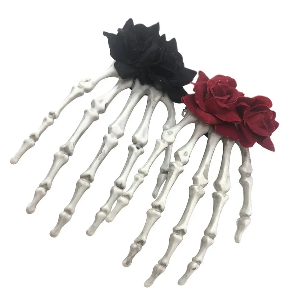 2 fermagli per capelli di Halloween con design a teschio, copricapo unico per feste, adatti a tutti gli outfit, leggeri e comodi, fermagli per capelli casuali