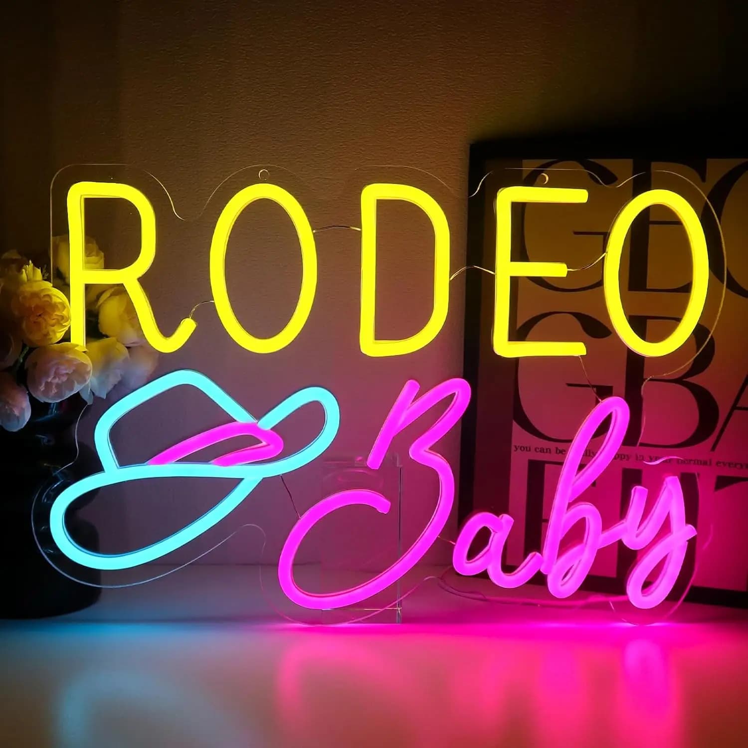 Insegna al Neon Decorativa a Forma di Cappello da Cowboy per Casa e Bar, Regalo per Feste Western, Luce LED USB da Parete per Camera da Letto, Man Cave, Matrimonio