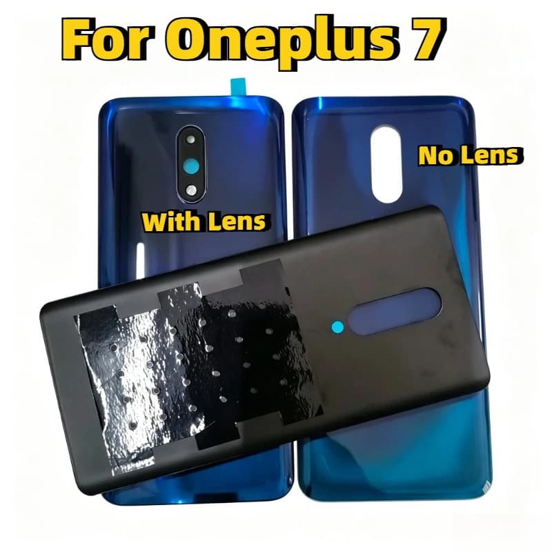 NEW Cover For Oneplus 7 Back Glass Battery Rear Door For Oneplus 7 Battery Cover Rear Housing Glass Case With Camera Lens
