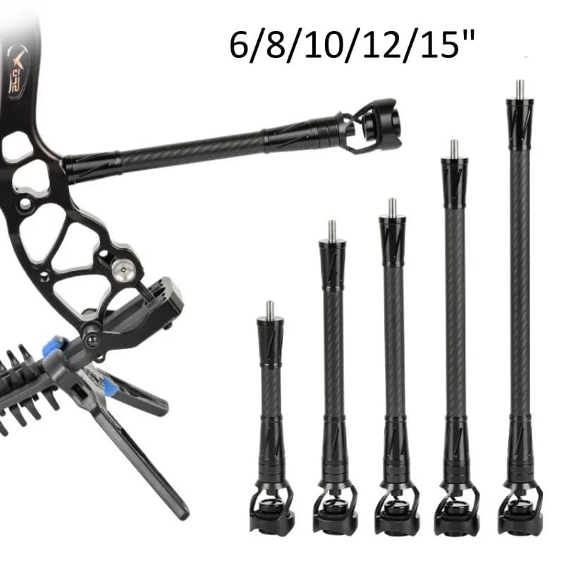 Carbon Fibre Balance Bar Rod Compound Bow Absorber Archery Bow Stabilizer 6/8/10/12/15" for Hunting Competition Accessories