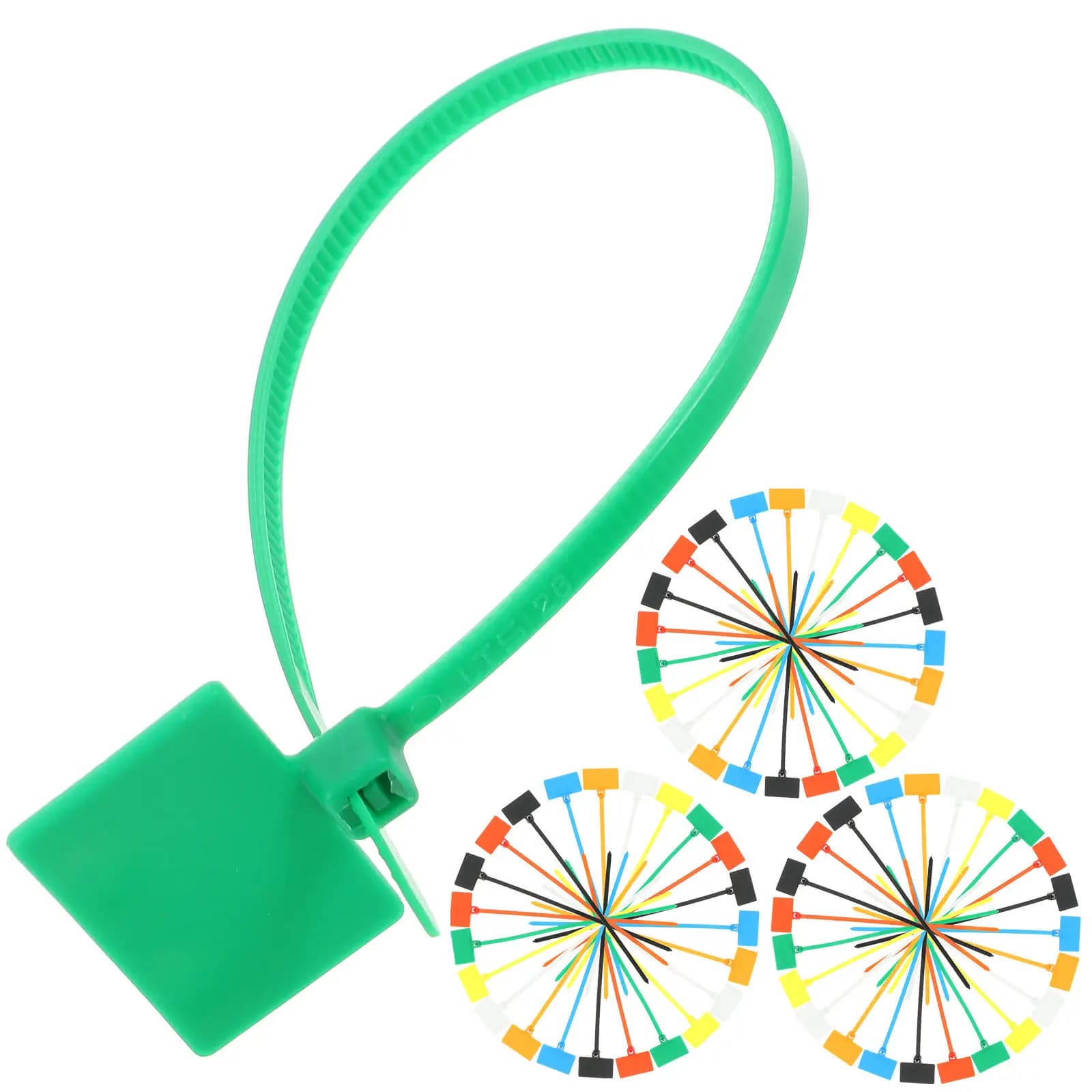 250Pcs Nylon Wire Organizer Cable Ties 4x150mm Mark Tie with Tagging Tab Self Locking for Neat Cable Management Guitar Pc TV