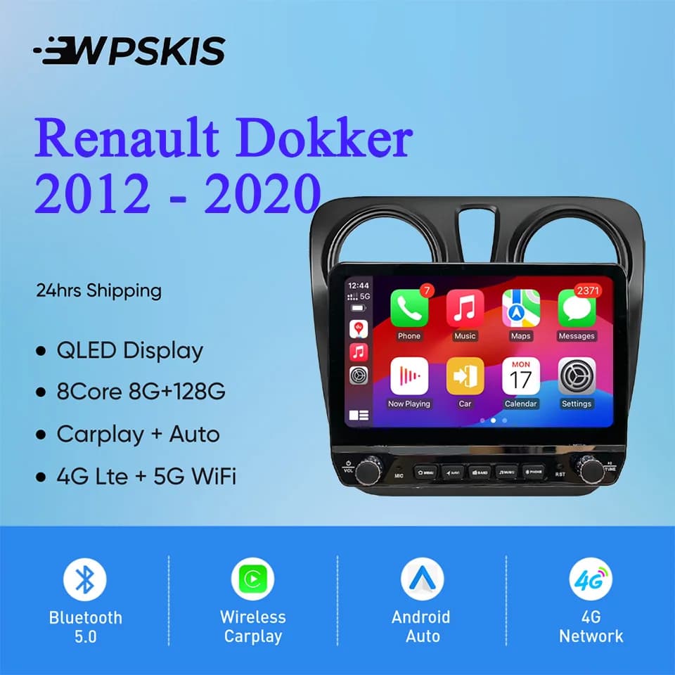 2Din Android 14 Autoradio Multimedia PC Tablet per Renault Dokker 2012 - 2020 GPS DVD Video Music Player Car sistemi intelligenti