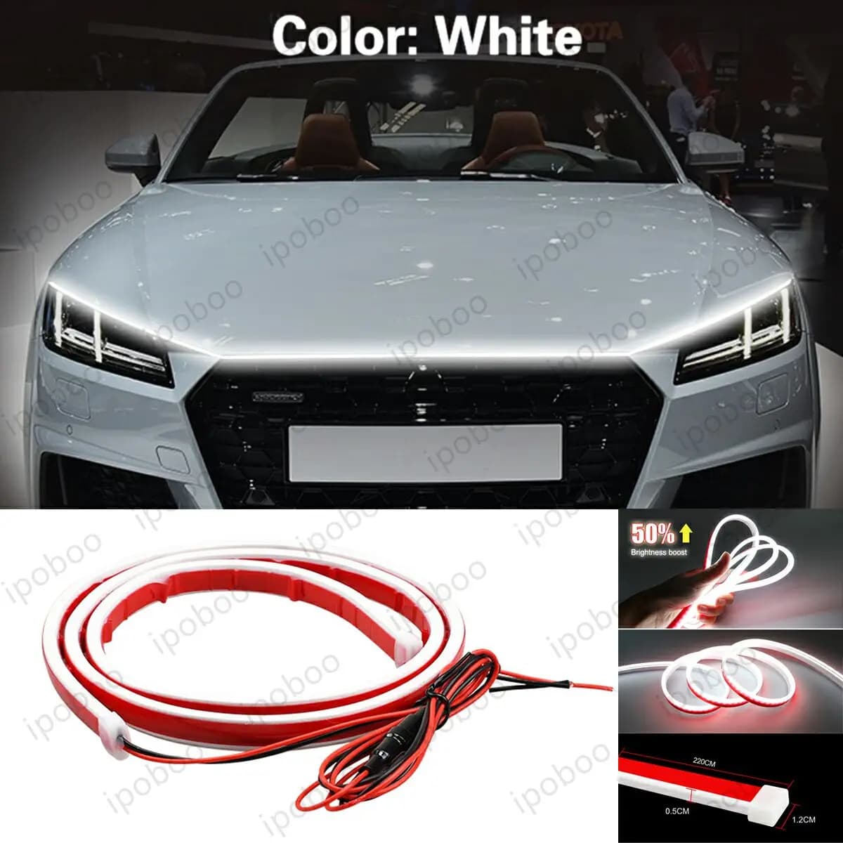 86 "LED Cofano Luce di Striscia Per Audi TT Quattro 2004-2021 Flessibile Dinamica Scan Start Up Hoodbeam Kit Copertura Del Motore Decorazione luce