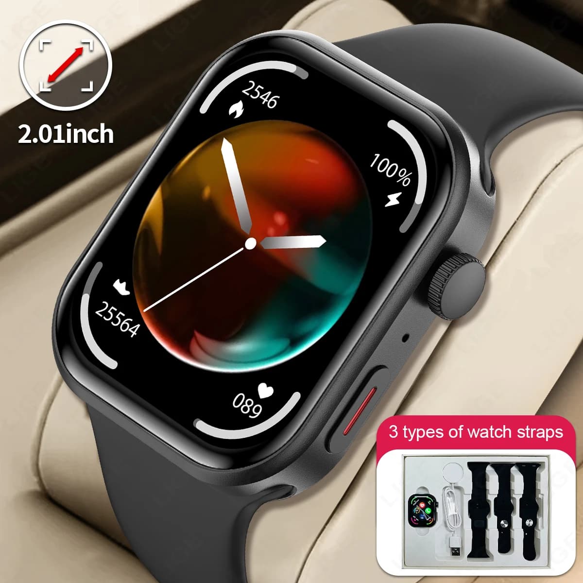 LIGE Nuovo Smartwatch per Donna Uomo 2.01 Grande Schermo Quadrante Personalizzato Smart Watch 2025 Frequenza Cardiaca Monitor di Salute Smartwatch Donna