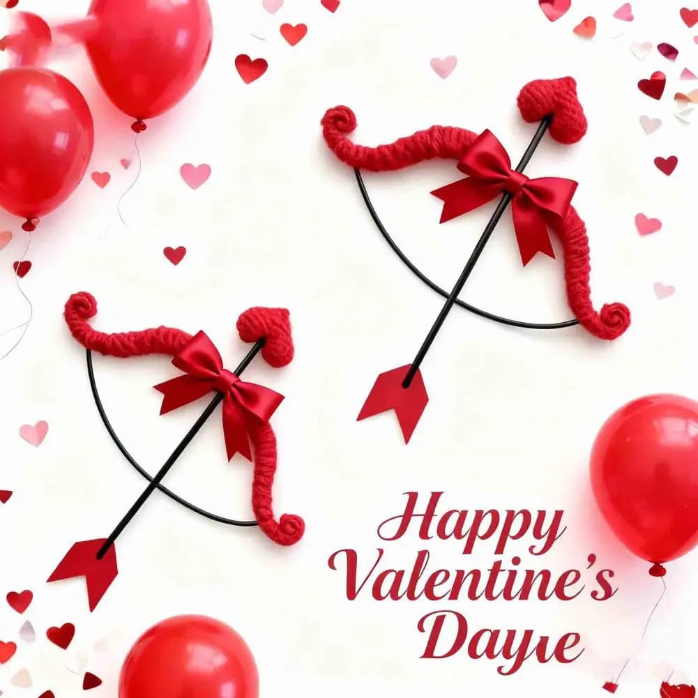 Set di mini frecce Cupido Accessori per costumi di San Valentino Set di mini frecce con fiocco Cupido unisex Costume di San Valentino per adulti