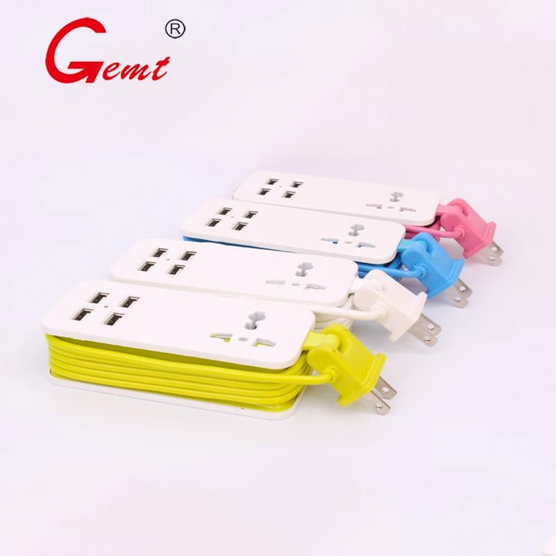 Multi-Plastic Wall Clamp American Multi-Place Portable 4 USB ports for mobile phones Table socket for tablet chargers
