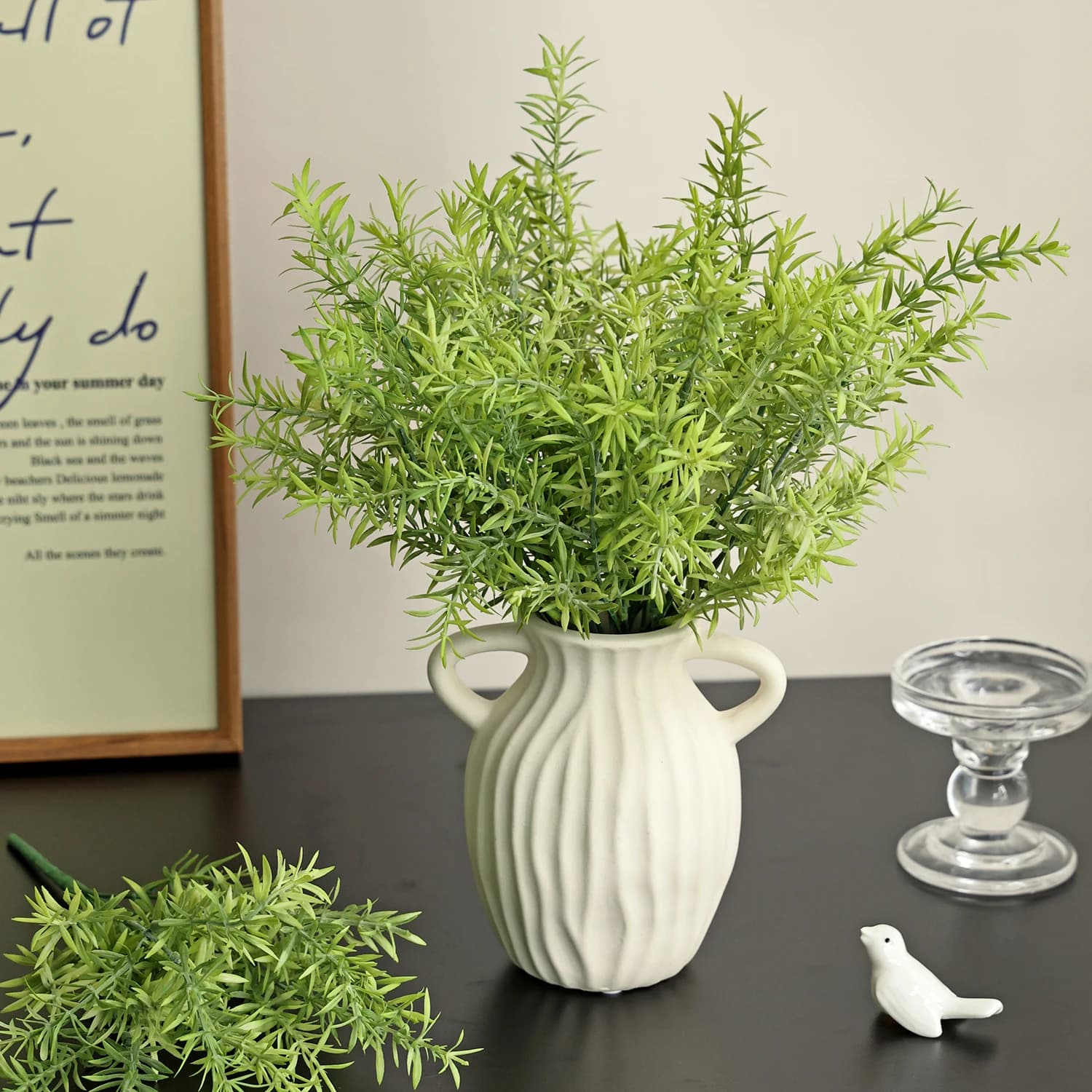 Pianta Artificiale Melaleuca Bracteata per Decorazioni Festive, Matrimoni, Giardini, Cortili, Regali Fai-da-Te, Ghirlande Floreali, Tavoli da Pranzo, Decorazioni per Porte