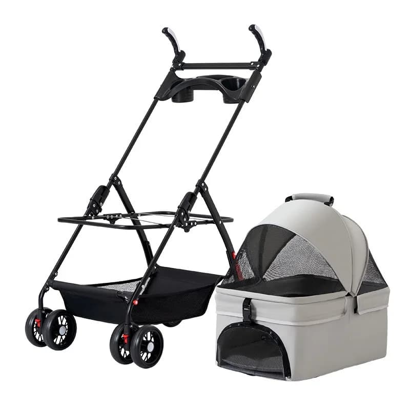 Passeggino per animali domestici in miniatura pieghevole portatile di nuovo stile per gatti e cani Carrello o trasportini per animali domestici all'ingrosso personalizzabili