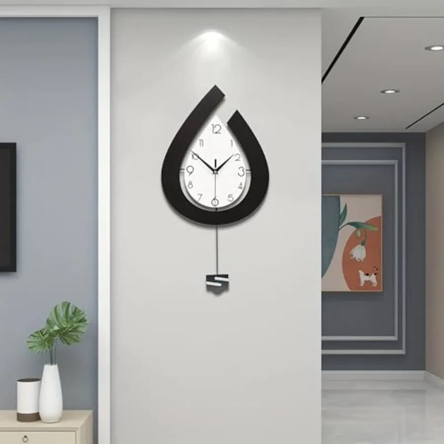 Grande Orologio da Parete per Arredamento Soggiorno, Orologio Moderno con Pendolo Silenzioso Senza Ticchettio, Funzionamento a Batteria per Cucina e Camera da Letto