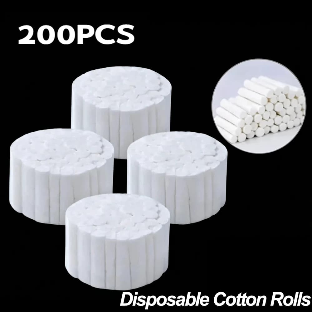 200 pz/4 rotoli di cotone dentale altamente assorbente, rotoli di cotone chirurgico, materiale per dentisti, prodotto per sbiancamento denti
