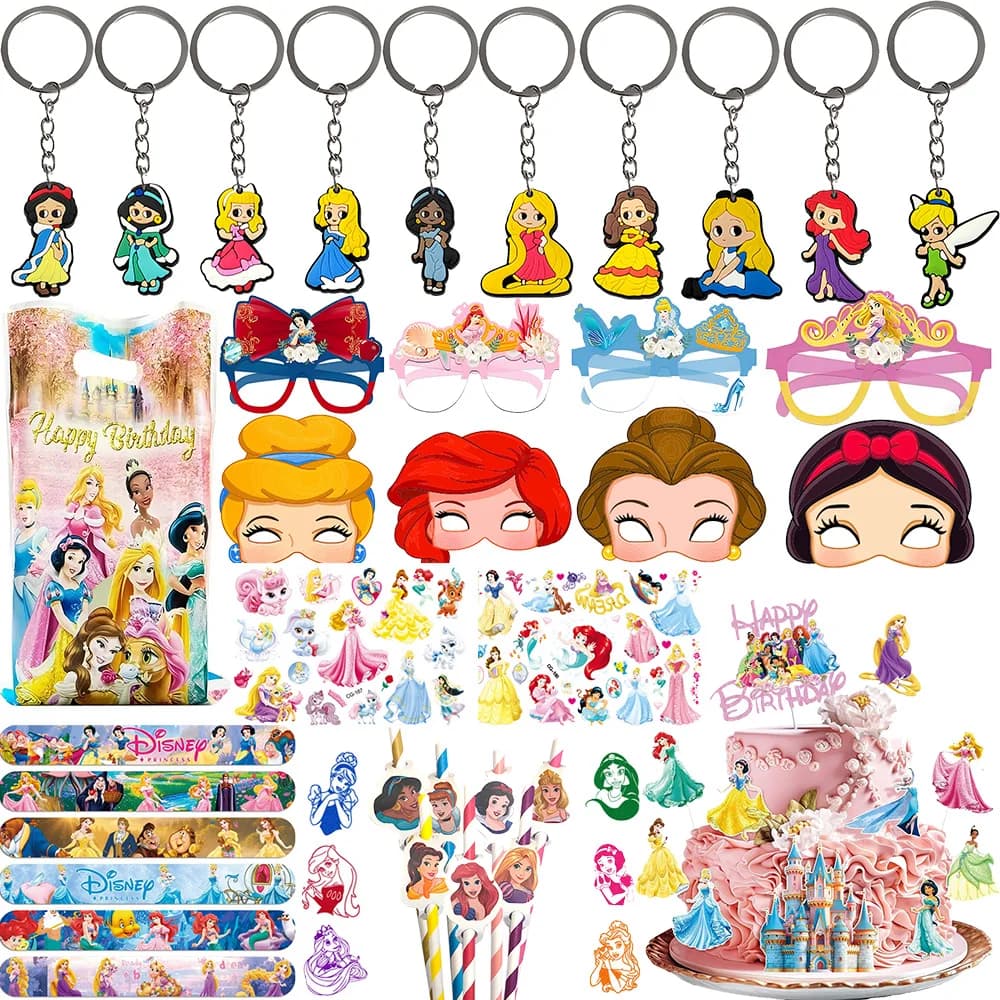 Set Regalo Compleanno Principessa: Sacchetti Regalo, Adesivi, Timbri per Bambini, Maschere Cosplay, Photo Booth, Regali di Compleanno per Ragazze