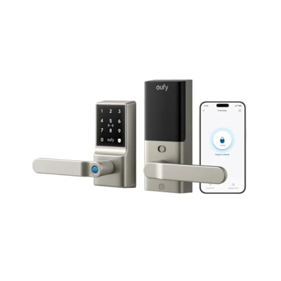 Serratura Intelligente C33 con Tastierino e Maniglia, Serratura per Porta con Impronta Digitale, Accesso Senza Chiave per Porta d'Ingresso e Camere da Letto, Elettronica