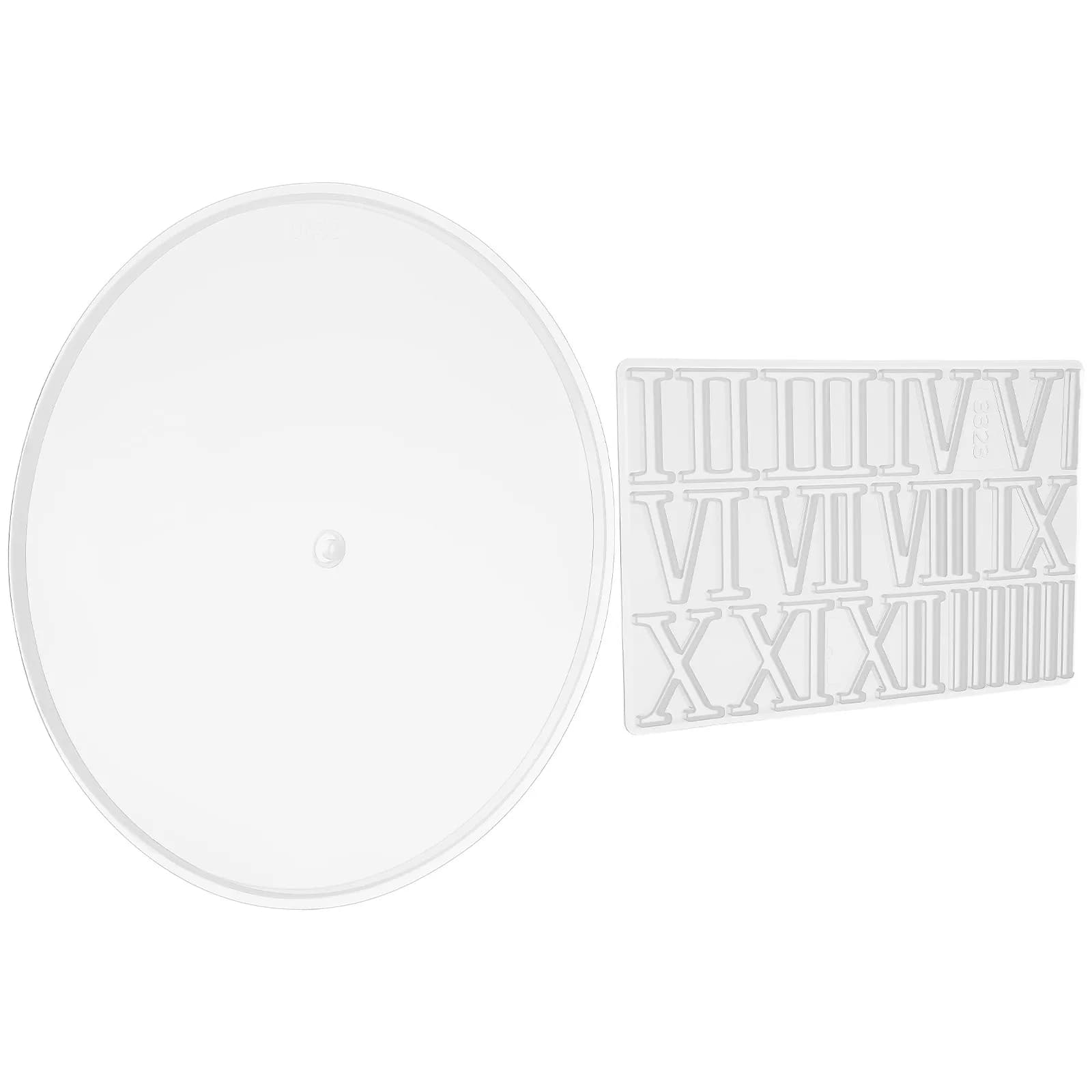 Set di Stampi in Silicone Rotondi per Quadranti di Orologi con Numeri Romani, Stampo Flessibile in Resina Epossidica per Orologi da Parete Fai-da-Te, Decorazioni Artistiche e Forniture per Artigianato