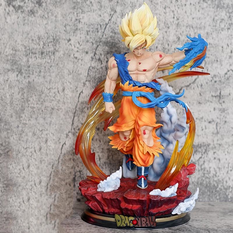 Anime Dragon Ball Super Saiyan Son Goku Battle Ver. GK PVC Action Figure Gioco Collezione di statue Modello Giocattoli per bambini Regali per bambole 26 cm