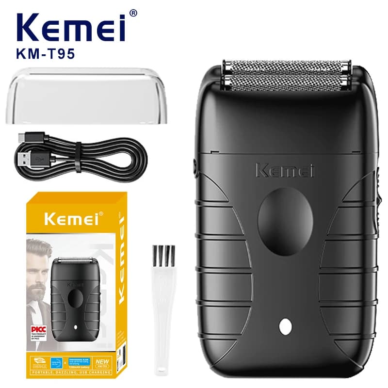 Kemei KM-T95 Electric Shaver with USB Charging for Men Dual Blade Razor Trimmer Shaving Machine