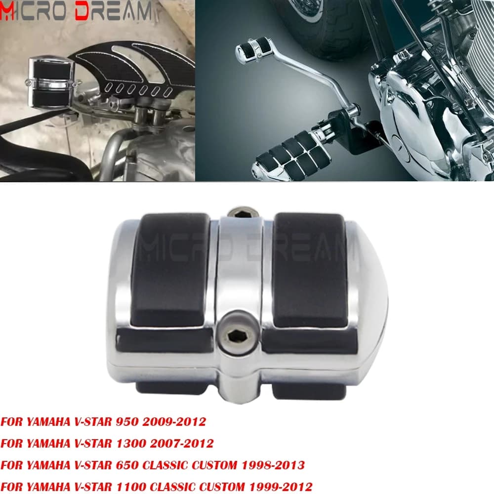Copertura Pedale Freno Cromata Posteriore per Yamaha V-Star 1100 950 1300 Classic Custom 1998-2013