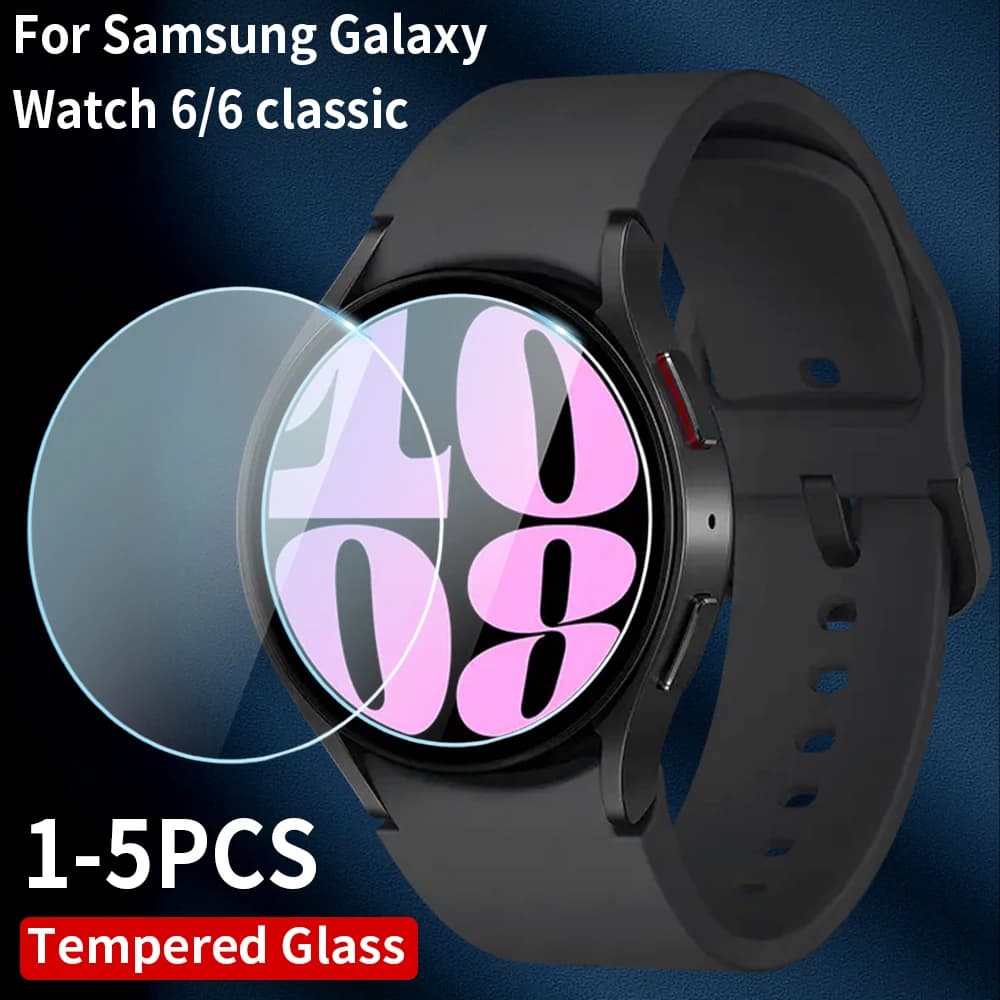 1-5 pezzi in vetro temperato per Samsung Galaxy Watch 6 44mm 40mm protezione schermo Galaxy Watch 6 43mm 47mm HD pellicola trasparente antigraffio
