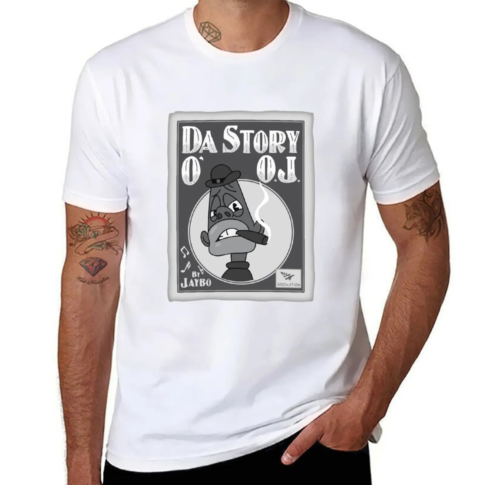 Da Story O'OVA T-shirt con timbro, magliette essenziali per uomo, maglietta in cotone