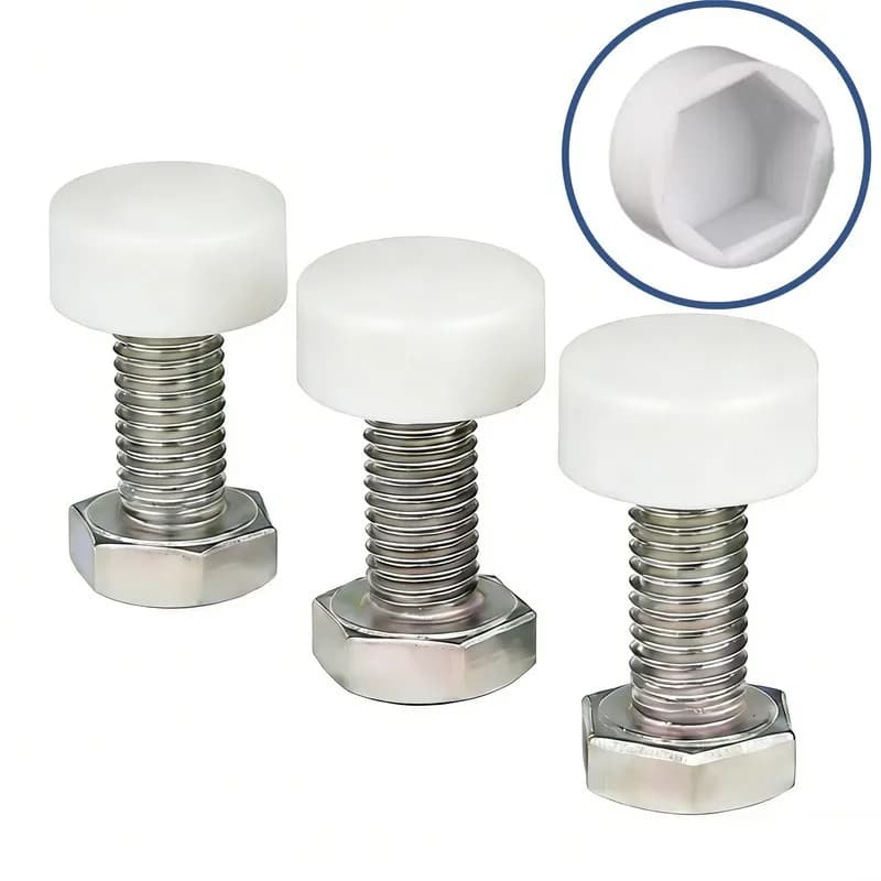 5Pcs M8 White Flat Head Screw Boots, Corrosion Resistant for Auto