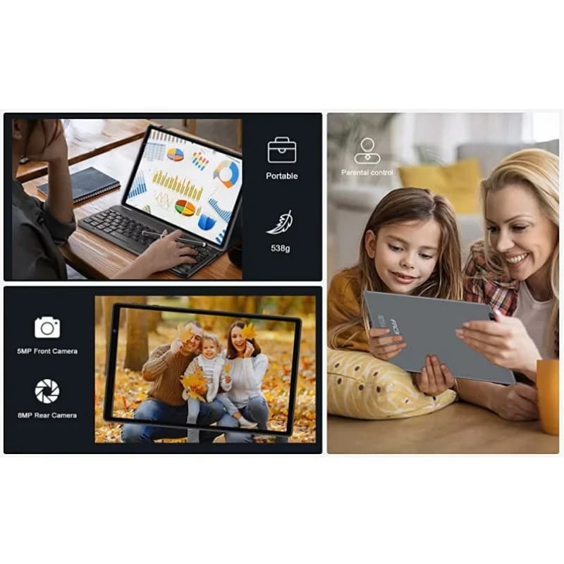 Tablet PC Android 12 da 10.1 Pollici, 4GB RAM 64GB ROM, Type-C, Fotocamere 5.0MP+8.0MP, Batteria 8000mAh, CPU Octa-Core UNISOC T310
