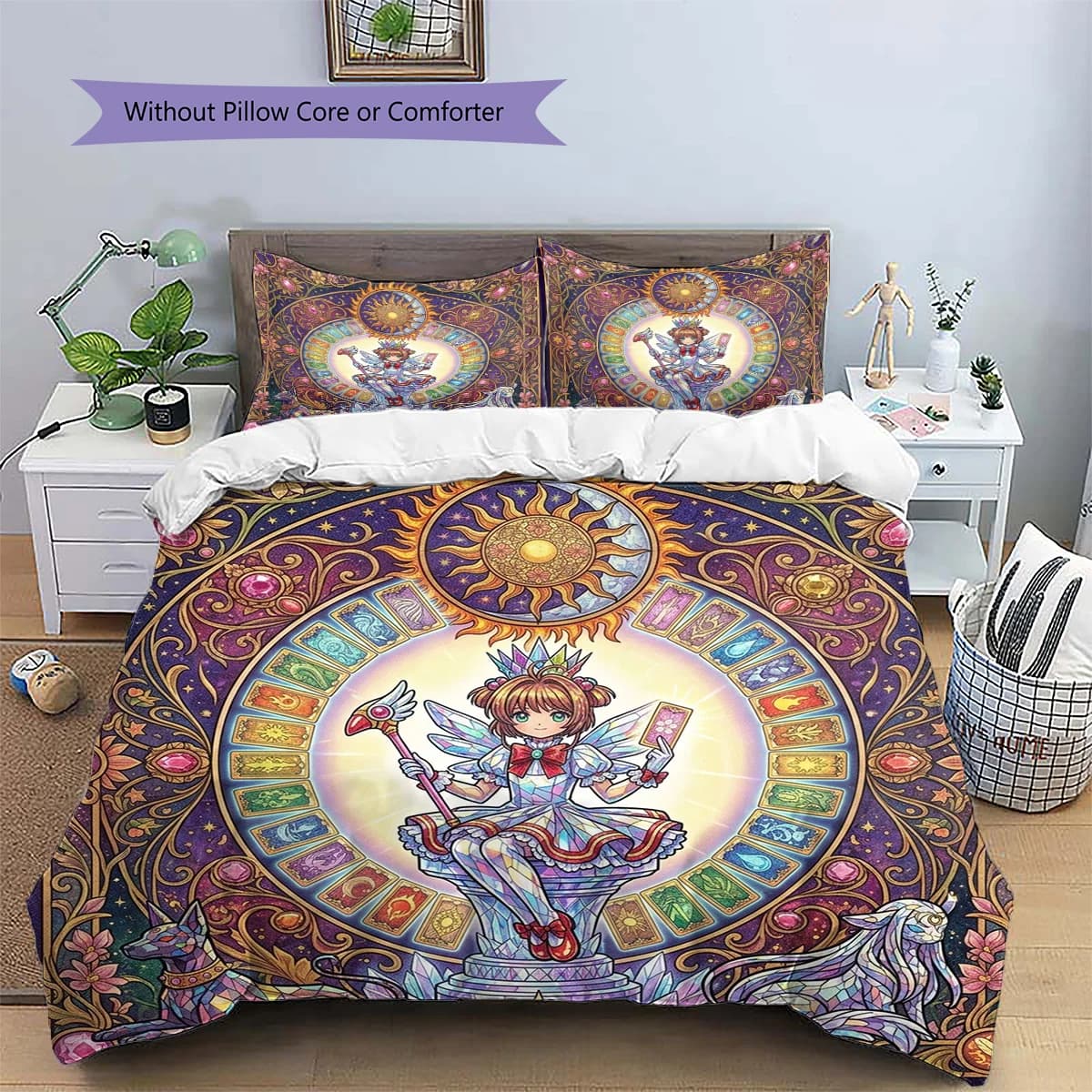 Cardcaptor Sakura Patterned Pillowcase & Duvet Cover Set Anime Pattern Bedding Bedroom Home Decor Premium Fan Gift.-TING