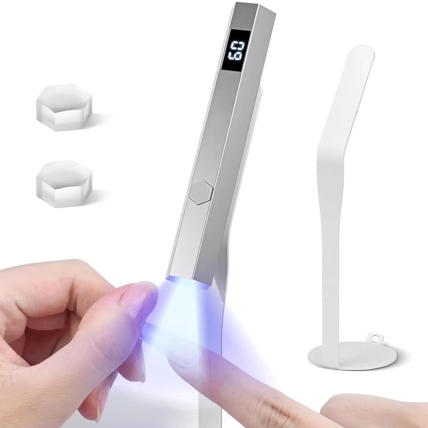 Mini asciuga unghie portatile UV LED lampada a luce Uv con rotazione di 360 ° per smalto Gel con supporto magnetico lampada portatile ad asciugatura rapida