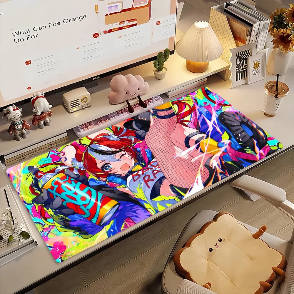 VTuber H-Hakos Baelz Tappetino per mouse Tappetino per computer antiscivolo in gomma per giocatori Decoracion Deskmat Laptop Office Large