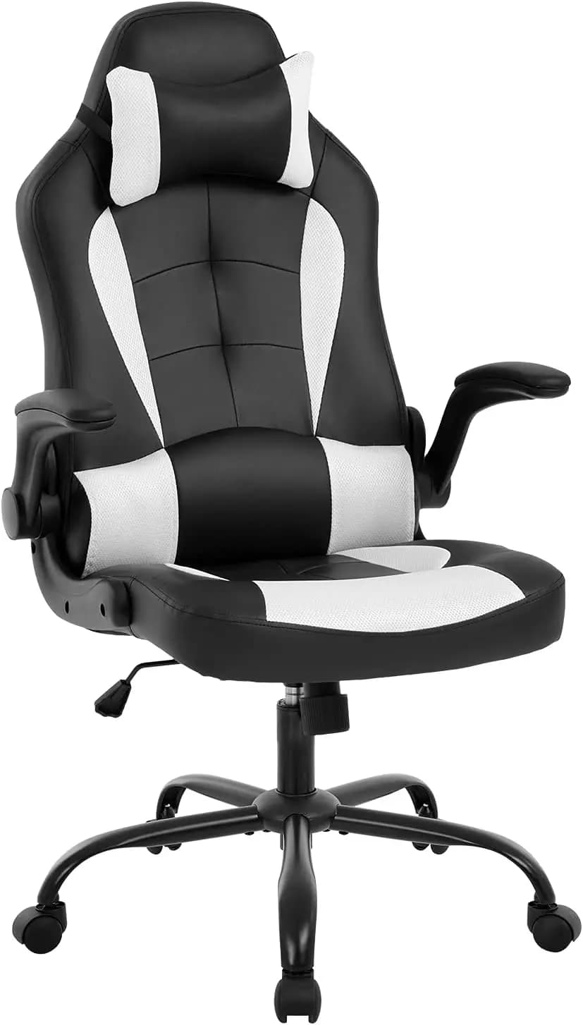 Sedia da Gaming Ergonomica per PC con Braccioli, Poggiatesta e Supporto Lombare - Stile Racing in Pelle PU con Schienale Alto per Casa e Ufficio