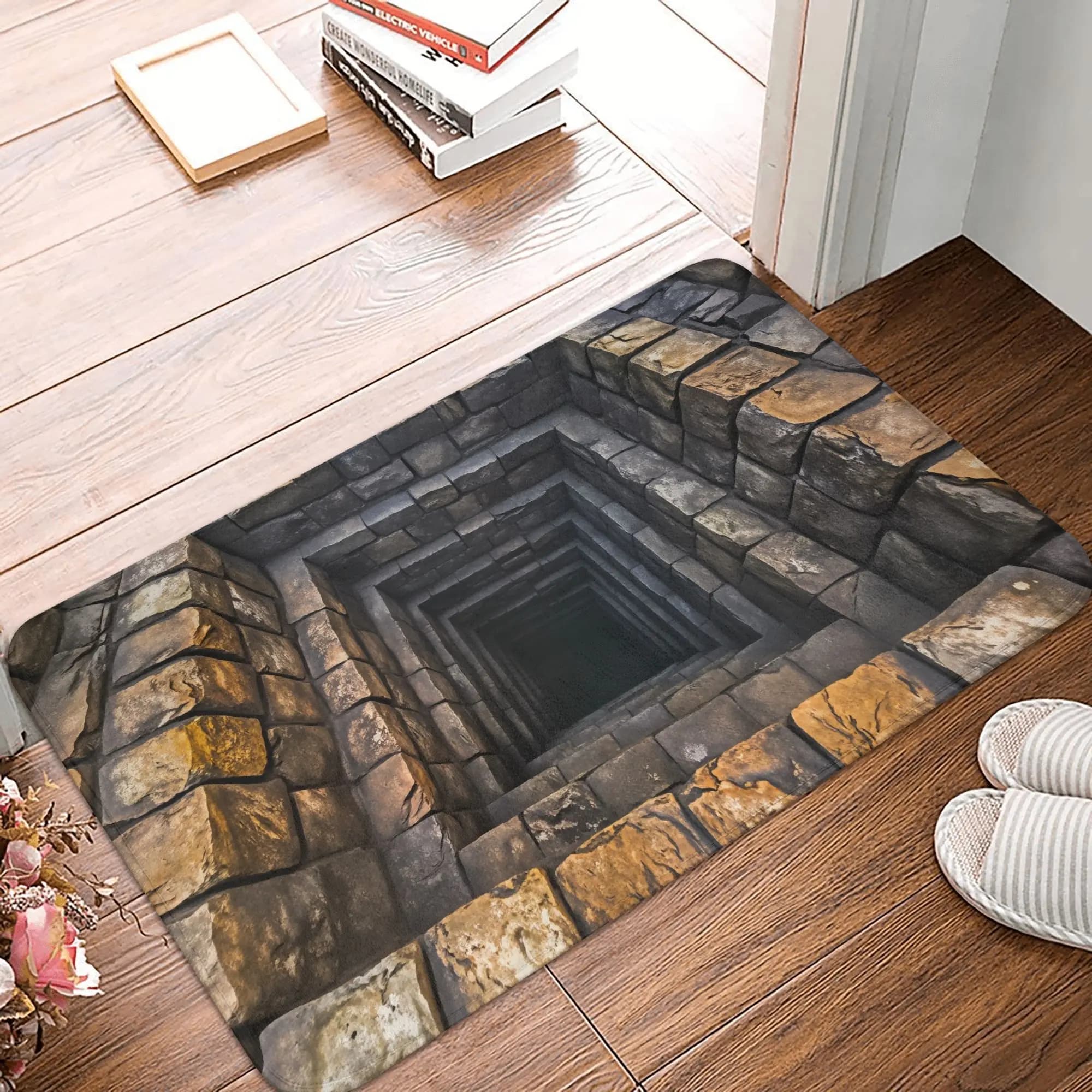 Zerbino visivo 3D con trappola profonda, antiscivolo, cucina, bagno, giardino, garage, porta, pavimento, ingresso