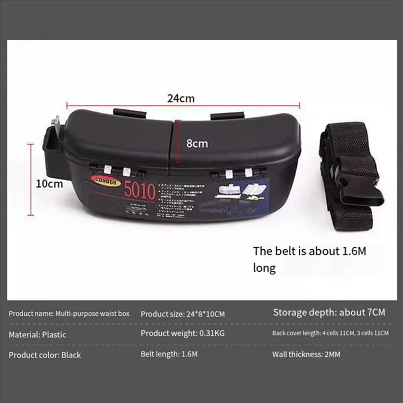 A64T-Water fishing bait equipment box Life-mounted Portable fishing hooks box Fishing accessories box Multi fishing gear