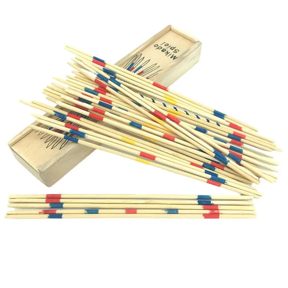 Bastoncini tradizionali Mikado Spiel con scatola Gioco multigiocatore Gioco da tavolo educativo in legno per bambini Bastone divertente giocattolo da tavolo