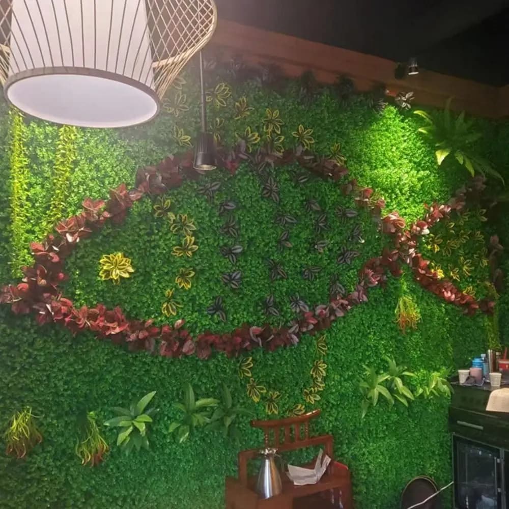 DIY Artificial Plant Wall Panel Sunflower Durable Artificial Eucalyptus Carpet 25*25cm Lifelike Simulation Maple Plant Sheet
