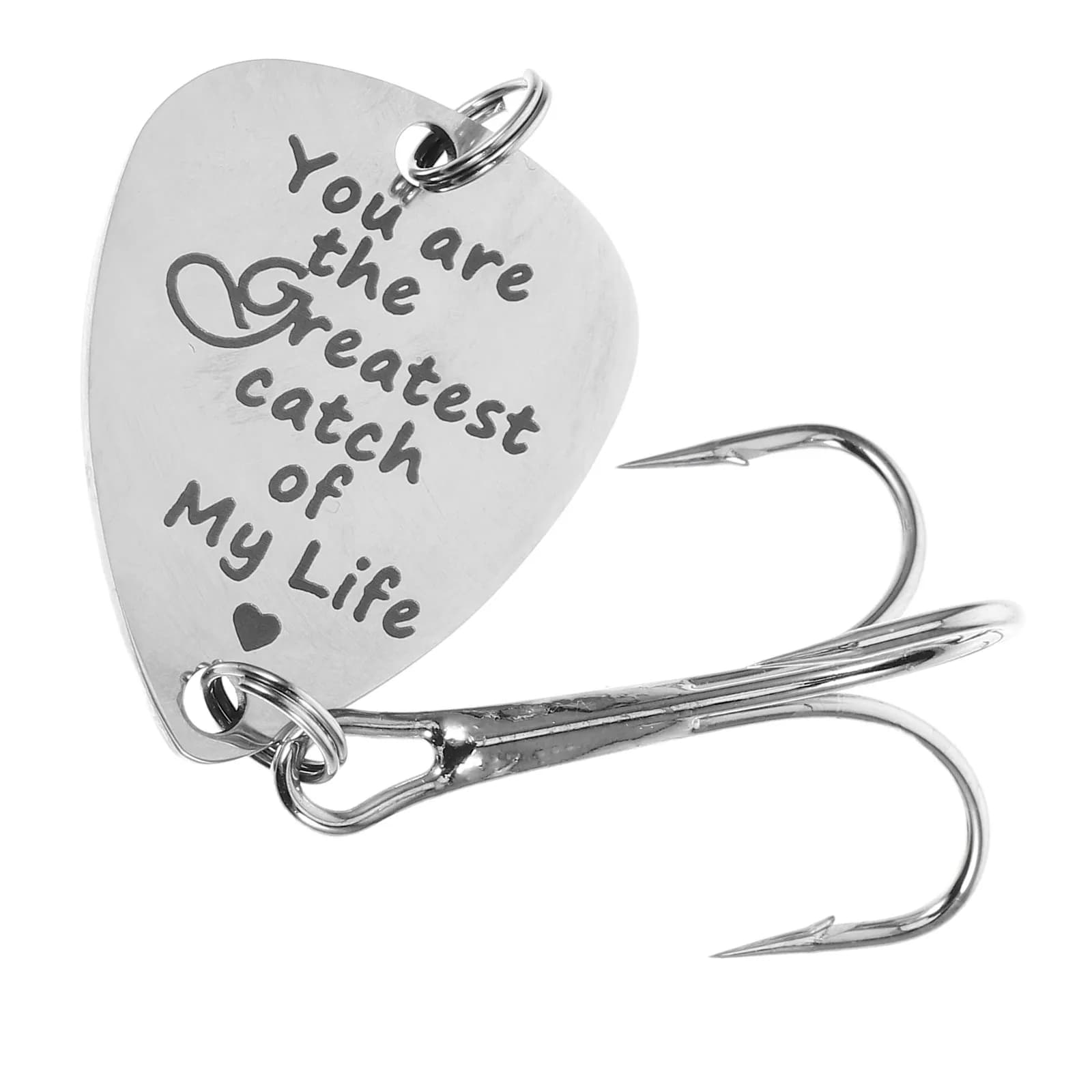 1 Pezzo Amo da Pesca in Acciaio Inossidabile a Forma di Plettro per Chitarra, Ami Triplo per Esche, per la Pesca in Acque Profonde, per la Pesca all'Aperto - You Are My Greatest