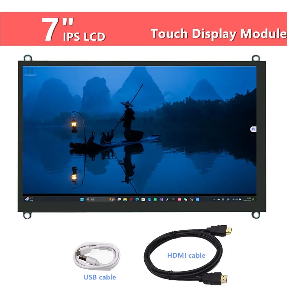 7 pollici 1024*600 IPS Monitor USB Touch Control Display LCD compatibile HDMI Pannello touch screen capacitivo per PC Raspberry Pi