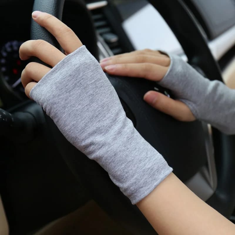 Fingerless Tattoo Cover Sleeves Thin Breath Ice Silk Long Sleeve Street Dance Driving UV Protection Scar Conceal Unisex Cover