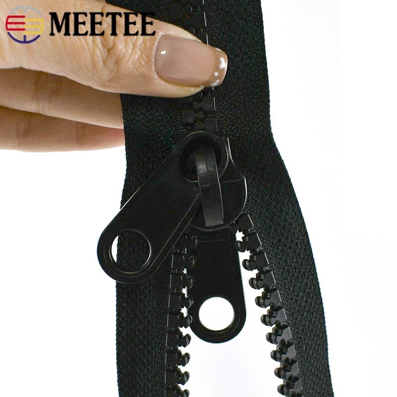 1 Pezzo 5 # 8 # 10 # Cerniere in resina a doppia faccia per sacchi a pelo e tende, cerniere di ricambio 60-300 cm, kit di riparazione cerniere a strappo, accessori per cucito