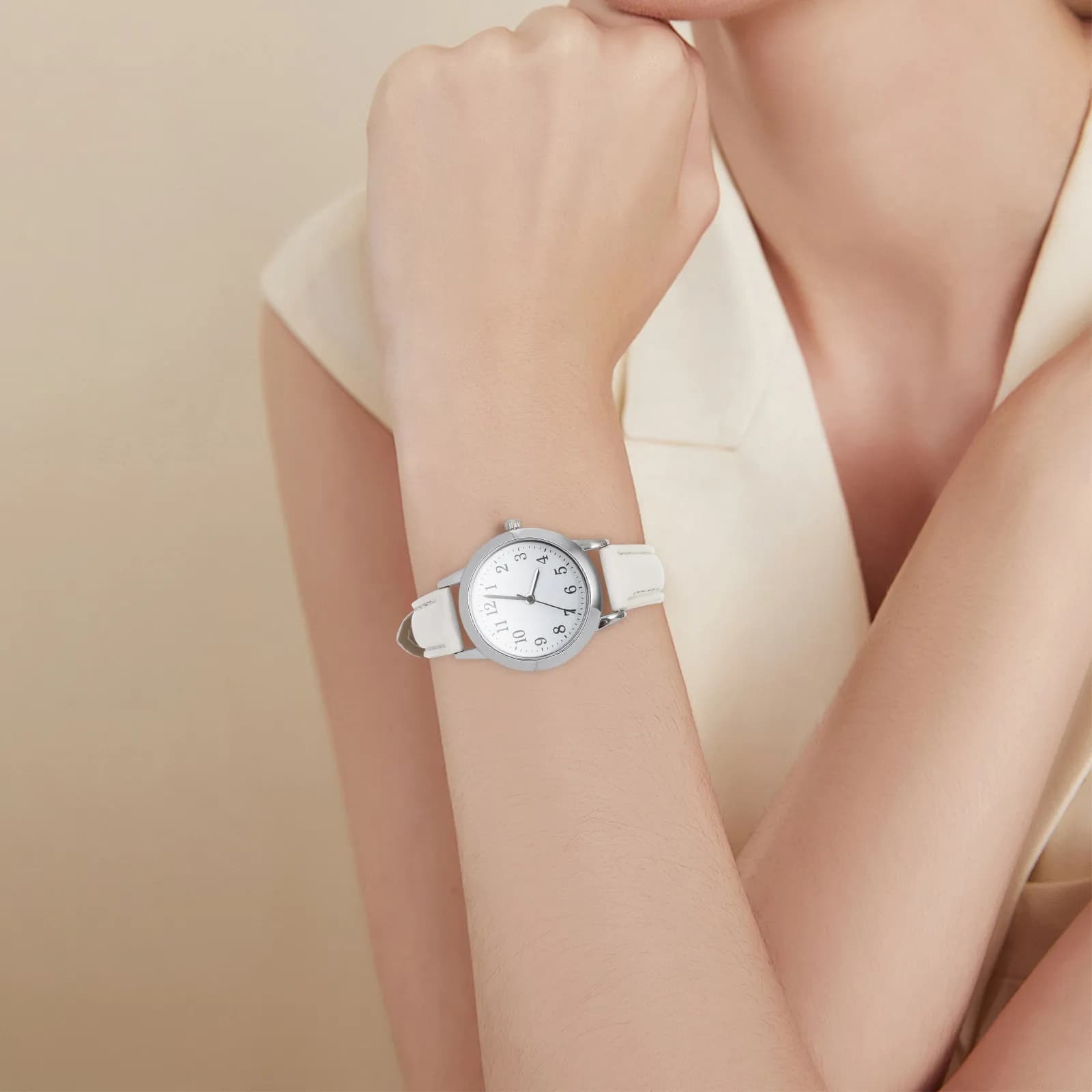 Orologio da donna casual impermeabile al quarzo con cinturino in PU, orologio da polso semplice e alla moda per feste, appuntamenti, orologi da infermiera da donna