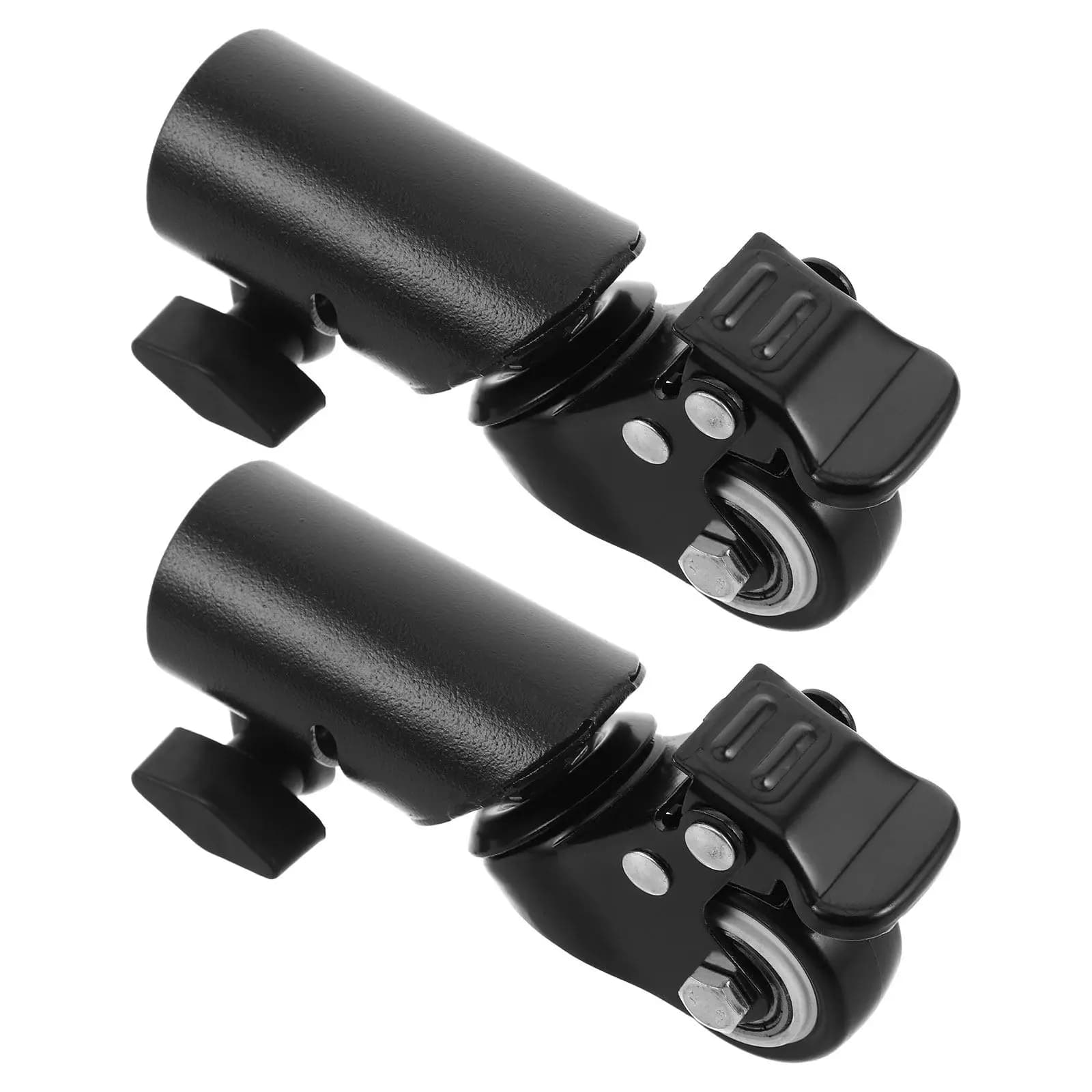 2 Ruote Girevoli Silenziose con Blocco per Supporti per Altoparlanti e Treppiedi, Adatte a Tubi da 35 mm, Ruote in Metallo Resistenti per Studio, Palco ed Eventi